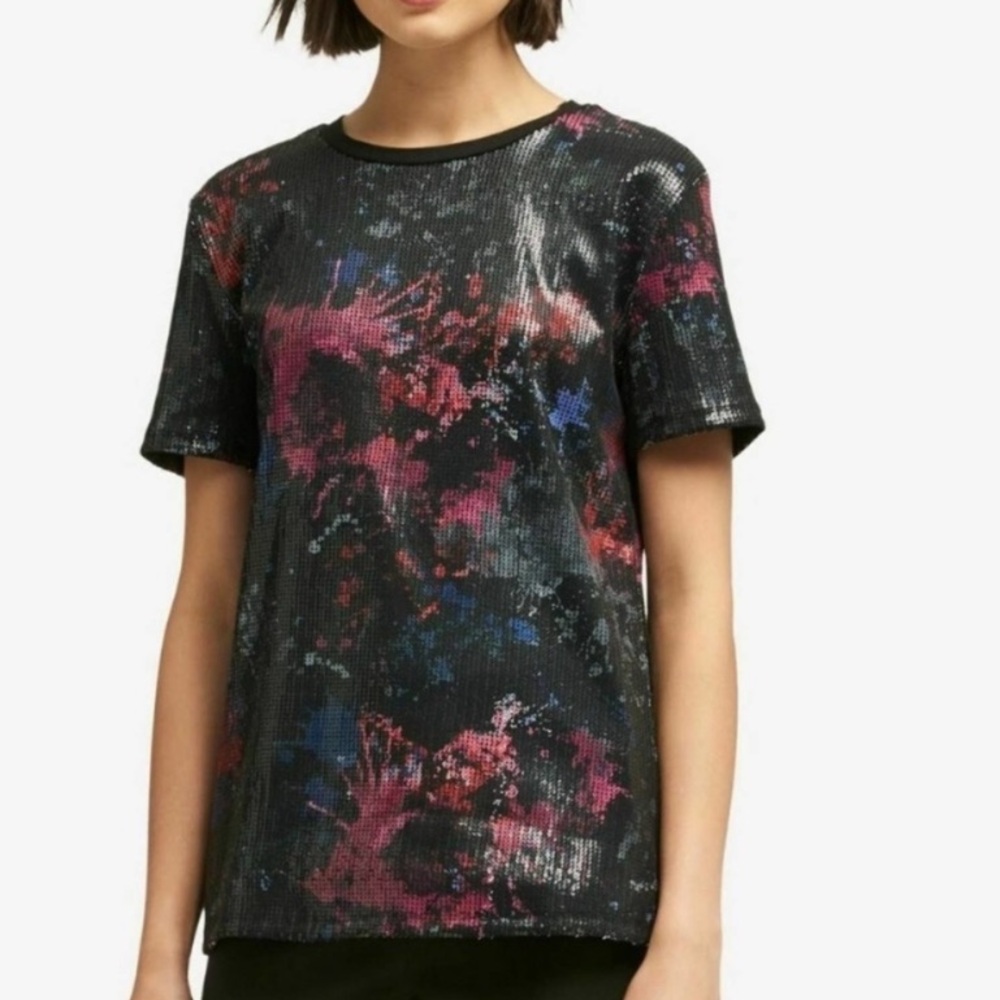 DKNY Multicolor Sequin blouse size large